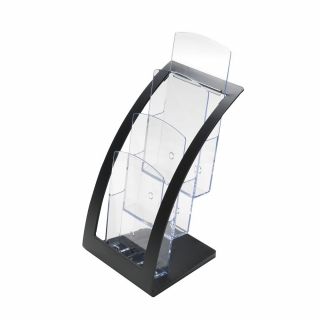 Porta folletos 1/3 A4 CONTEMPORANEO NEGRO lateral