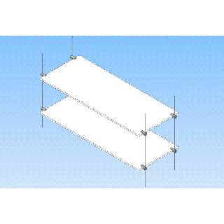 Estante de plexiglás para colgar 330 x 330 mm