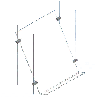 Portadocumentos A4 inclinado suspendido por cable
