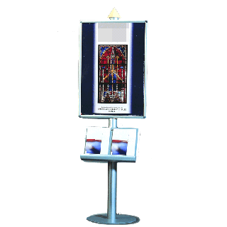 Porta carteles A1 SOLCADRA1 con porta documentos