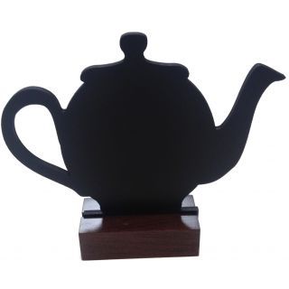 Caballete de mesa de pizarra con forma de tetera