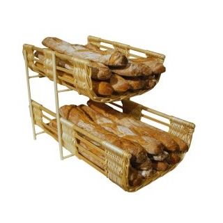 Bandeja de presentación de mimbre 50 x 37 cm con asas