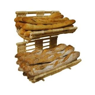 Bandeja de presentación de mimbre 50 x 37 cm con asas