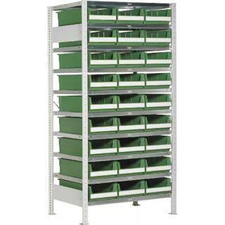 Estantería con 27 contenedores Systembox de 16 litros