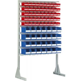 Estantería con 50 contenedores de 1 litro y 28 contenedores Systembox de 3 litros