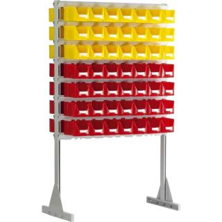 Estantería con 98 contenedores Systembox de 3 litros de doble cara