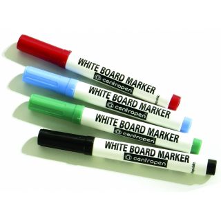 Rotuladores para pizarras blancas, la bolsa de 4 rotuladores en 4 colores.