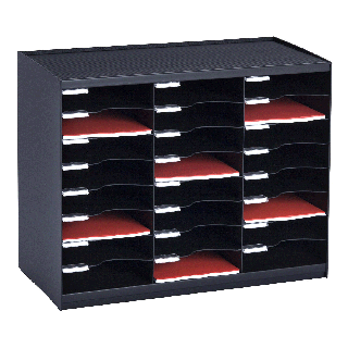 Clasificador de cajas apilables negro 24CS