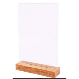 Portavisuales vertical A5 con base de madera