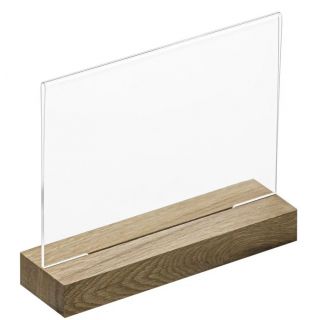 Soporte visual horizontal A5 con base de madera