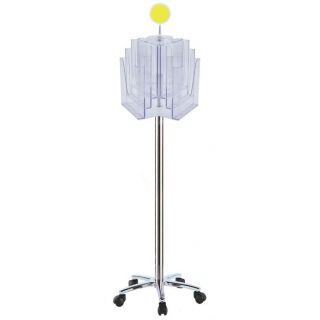 PPK289B Portafolletos A4 giratorio de suelo con rótulo amarillo