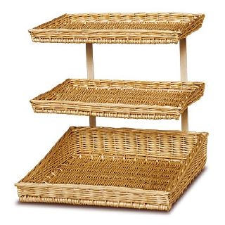 Bandeja de presentación de mimbre 50 x 37 cm con asas