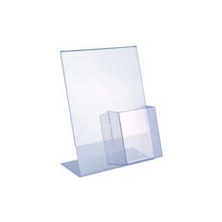 Soporte para mostrador A4 con soporte para folletos A6 en PVB
