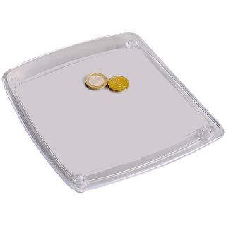 Bandeja transparente para monedas para personalizar con monedas