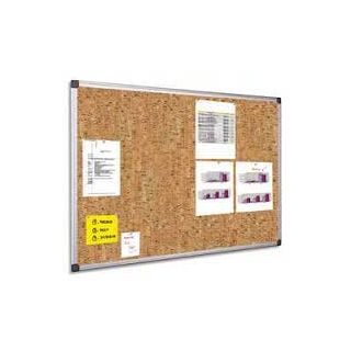 Tablero decorativo de corcho 60 x 90 cm marco de aluminio.