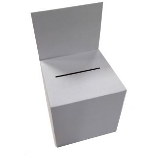 Urna de cartón en blanco MICRO15 desde el frente