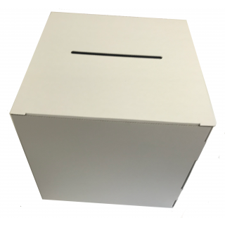 Urna vacía de cartón blanco 25 x 25 x 25 cm